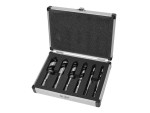 A set of 6 Faithfull screwdrivers with colour-coded handles covering a range of flathead and Phillips sizes.,