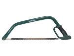 A saw with a hardened blade and a comfortable handle, for cutting timber, metal, or masonry.