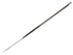 A saw with a hardened blade and a comfortable handle, for cutting timber, metal, or masonry.