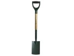 A Faithfull short-handled square-bladed spade with a steel blade and a wooden or fibreglass shaft, for general digging work.