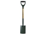 A Faithfull short-handled square-bladed spade with a steel blade and a wooden or fibreglass shaft, for general digging work.