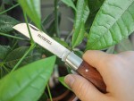 A cutting knife with a steel blade and an ergonomic handle, for general site and workshop use.