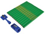 A marking tool with a hardened scribing tip or pencil lead, used for accurately marking cut lines on timber, metal, and masonry.
