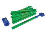 A marking tool with a hardened scribing tip or pencil lead, used for accurately marking cut lines on timber, metal, and masonry.