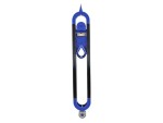 A Faithfull needle file with a hardened steel abrasive surface and a turned wooden or synthetic handle, for shaping and deburring metal.