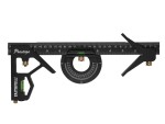 A Faithfull combination square with a graduated steel blade, a removable stock, a built-in level vial, and a scribe, for layout and checking angles.