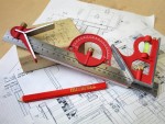 A Faithfull combination square with a graduated steel blade, a removable stock, a built-in level vial, and a scribe, for layout and checking angles.