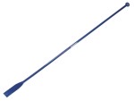 A hardened steel chisel with a bevelled cutting edge and a square-section body, for cutting stone, brick, or timber.