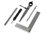 A marking tool with a hardened scribing tip or pencil lead, used for accurately marking cut lines on timber, metal, and masonry.