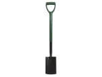 A Faithfull short-handled square-bladed spade with a steel blade and a wooden or fibreglass shaft, for general digging work.