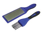 A brush with natural or synthetic bristles and an ergonomic handle, for applying coatings or cleaning surfaces.