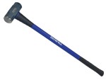 A 3.18kg sledgehammer with a heavy steel head and a long fibreglass handle, for heavy demolition, driving stakes, and breaking up masonry.