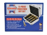 A set of 5 Faithfull screwdrivers with colour-coded handles covering a range of flathead and Phillips sizes.,
