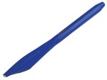 A hardened steel chisel with a bevelled cutting edge and a square-section body, for cutting stone, brick, or timber.