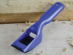 A Faithfull needle file with a hardened steel abrasive surface and a turned wooden or synthetic handle, for shaping and deburring metal.