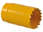 A bi-metal 30mm hole saw with hardened teeth and a centre drill-bit pilot, for cutting large-diameter holes in timber, metal, and plastic.