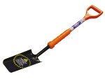 A Faithfull short-handled square-bladed spade with a steel blade and a wooden or fibreglass shaft, for general digging work.