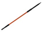 A hardened steel crowbar with a curved prying end and a pointed chisel tip, designed for levering, prying, and demolition work.