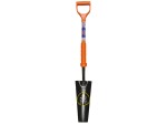 A Faithfull short-handled square-bladed spade with a steel blade and a wooden or fibreglass shaft, for general digging work.