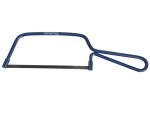 A hacksaw with a metal frame, adjustable blade tension, and a pistol-grip handle, for cutting metal bar, pipe, and conduit.