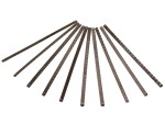 A hacksaw with a metal frame, adjustable blade tension, and a pistol-grip handle, for cutting metal bar, pipe, and conduit.