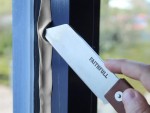 A cutting knife with a steel blade and an ergonomic handle, for general site and workshop use.