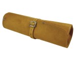 A hardened steel chisel with a bevelled cutting edge and a square-section body, for cutting stone, brick, or timber.