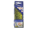A set of 7 Faithfull screwdrivers with colour-coded handles covering a range of flathead and Phillips sizes.,