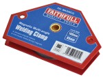 A Faithfull clamp with an adjustable jaw and a screw-tightening mechanism, for holding workpieces in position during cutting, drilling, or bonding.