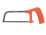 A saw with a hardened blade and a comfortable handle, for cutting timber, metal, or masonry.