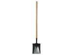 A Faithfull long square-bladed spade with a steel blade and a wooden or fibreglass shaft, for general digging work.