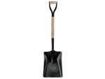 A Faithfull short-handled square-bladed spade with a steel blade and a wooden or fibreglass shaft, for general digging work.
