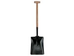 A Faithfull short-handled square-bladed spade with a steel blade and a wooden or fibreglass shaft, for general digging work.