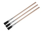 A brush with natural or synthetic bristles and an ergonomic handle, for applying coatings or cleaning surfaces.