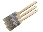 A brush with natural or synthetic bristles and an ergonomic handle, for applying coatings or cleaning surfaces.