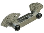 A steel screw with a threaded shaft and sharp point, for general-purpose fastening applications.
