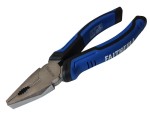 A pair of Faithfull combination pliers with serrated flat jaws, a pipe-gripping section, and a side cutter, for general gripping work.