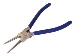 A pair of Faithfull circlip pliers with interchangeable tips for fitting and removing internal and external circlips.,