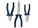 A pair of Faithfull pliers with hardened steel jaws and insulated handles, for gripping and bending work.