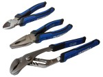 A pair of Faithfull pliers with hardened steel jaws and insulated handles, for gripping and bending work.