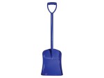 A Faithfull blue short-handled square-bladed spade with a steel blade and a wooden or fibreglass shaft, for general digging work.