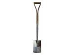 A Faithfull short-handled square-bladed spade with a steel blade and a wooden or fibreglass shaft, for general digging work.