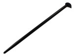 A hardened steel crowbar with a curved prying end and a pointed chisel tip, designed for levering, prying, and demolition work.