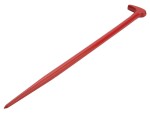 A hardened steel crowbar with a curved prying end and a pointed chisel tip, designed for levering, prying, and demolition work.