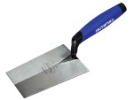 A Faithfull bucket trowel with a rounded rectangular blade and a polymer handle, for scooping and spreading render and mortar.