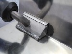 A Faithfull trowel with a polished steel blade and an ergonomic handle, for applying and finishing mortar, plaster, and adhesive.