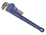A Faithfull pipe wrench with an adjustable serrated jaw and a cast-iron body, for gripping and turning pipe and round-section stock.