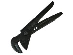 A Faithfull pipe wrench with an adjustable serrated jaw and a cast-iron body, for gripping and turning pipe and round-section stock.