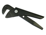 A Faithfull pipe wrench with an adjustable serrated jaw and a cast-iron body, for gripping and turning pipe and round-section stock.