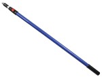 A blue telescopic extension pole with a black handle and a locking mechanism near the top, designed for attaching cleaning or painting tools.